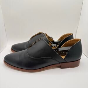 Nisolo Woman’s Emma‎ d’Orsay Oxford 2.0 Black Leather Slip On Shoes- Size 9.5